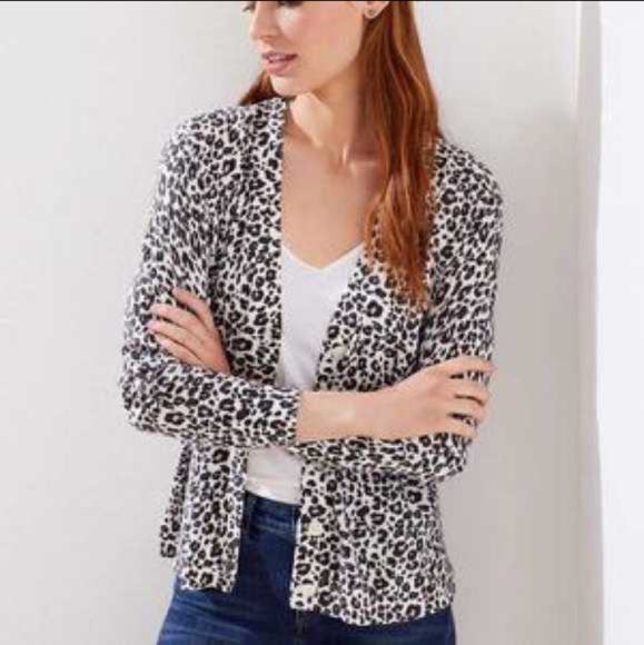 Cheetah Print Button Down Longsleeve Cardigan - Picture 1 of 7